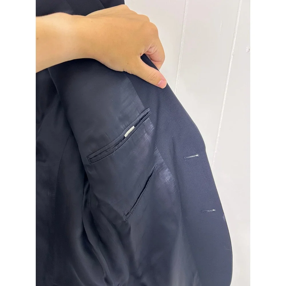 Calvin Klein Blazer Mens 40R Navy Blue Wool Two Button Suit Jacket Professional
